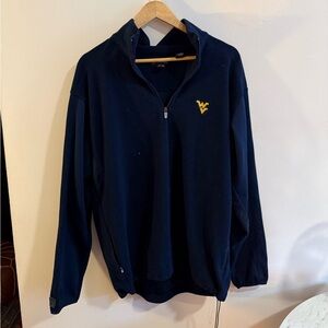 Antigua West Virginia University Men's Dark Blue Zip-Up Sweater